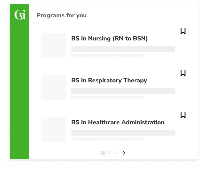 Programs for you: BS in Nursing (RN to BSN), BS in Respiratory Therapy, BS in Healthcare Administration