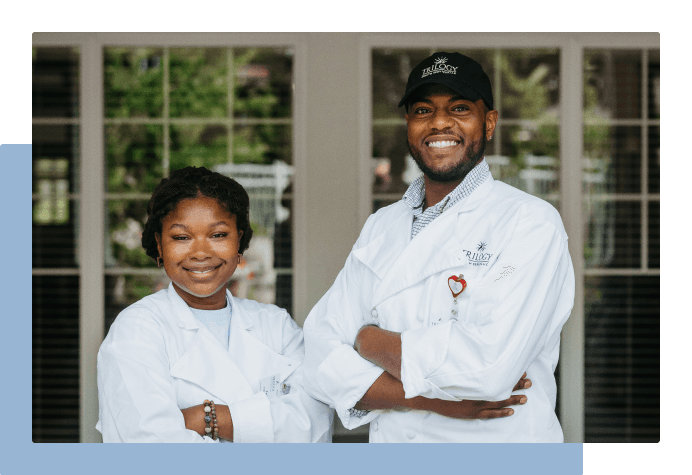 Employees standing together