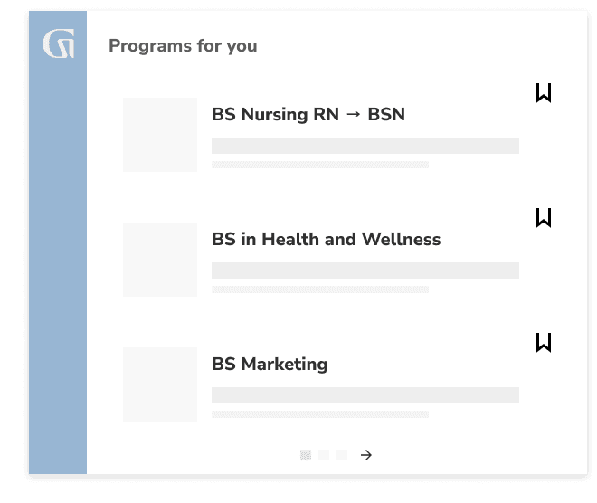 Programs for you BS Nursing (RN to BSN), BS in Health and Wellness, BS Marketing