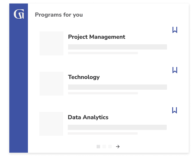 Programs for you include Project Management, Technology, and Data Analytics