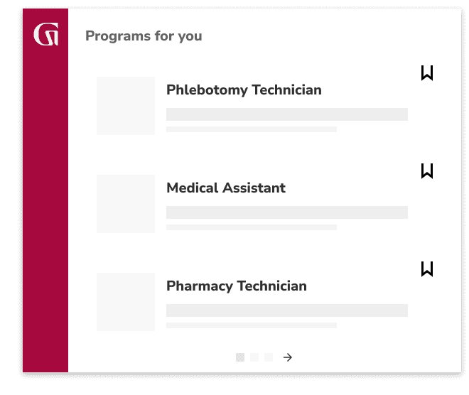 Programs for you: Phlebotomy Technician, Medical Assistant, Pharmacy Technician