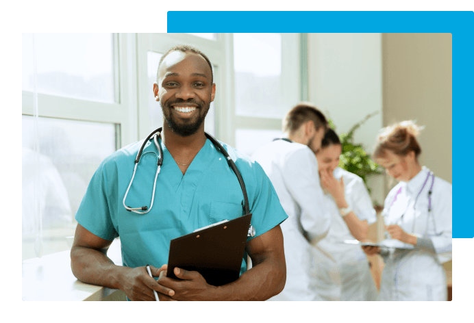 Nurse holding clipboard