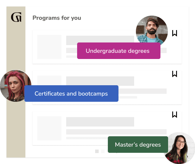 Programs for you: Undergraduate degrees, Master's degrees, Certificates and bootcamps