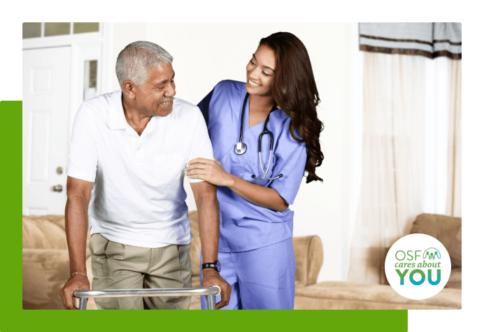Nurse helping patient stand