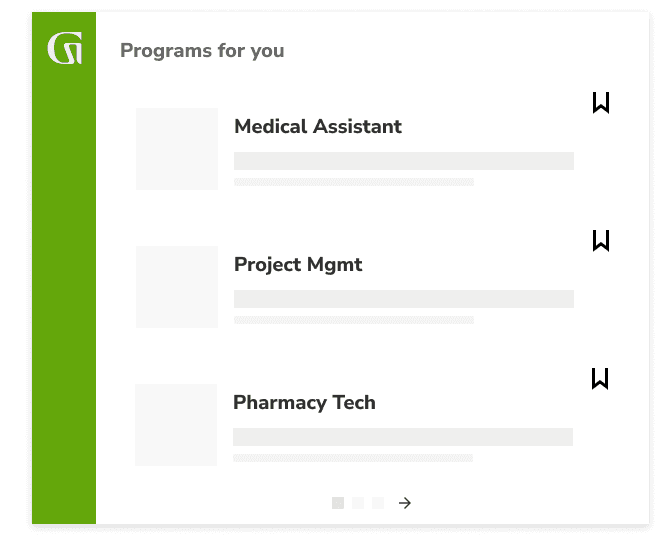 Programs for you: Medical Assistant, Project Mgmt, Pharmacy Tech