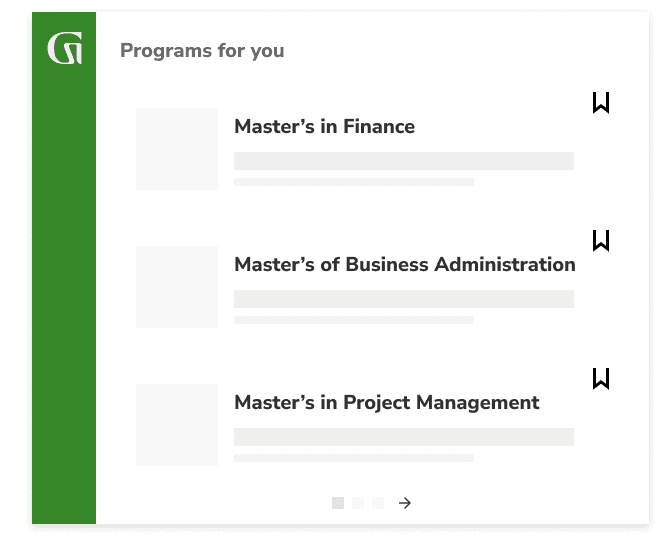 Programs for you: Masters in Finance, Masters of Business Administration, Masters in Project Management