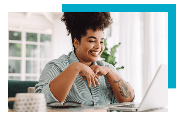 Student working on her laptop 
