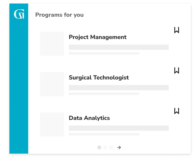 Programs for you: Project Management, Surgical Technologist, Data Analytics