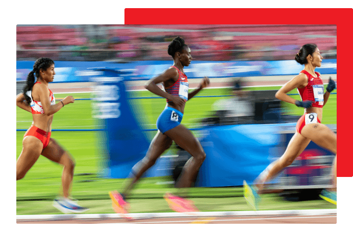 Athletes running track