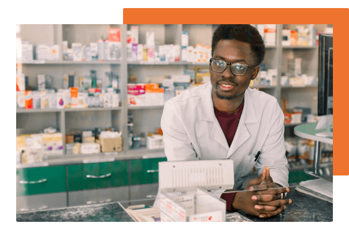 Wellstar student at the Pharmacy desk