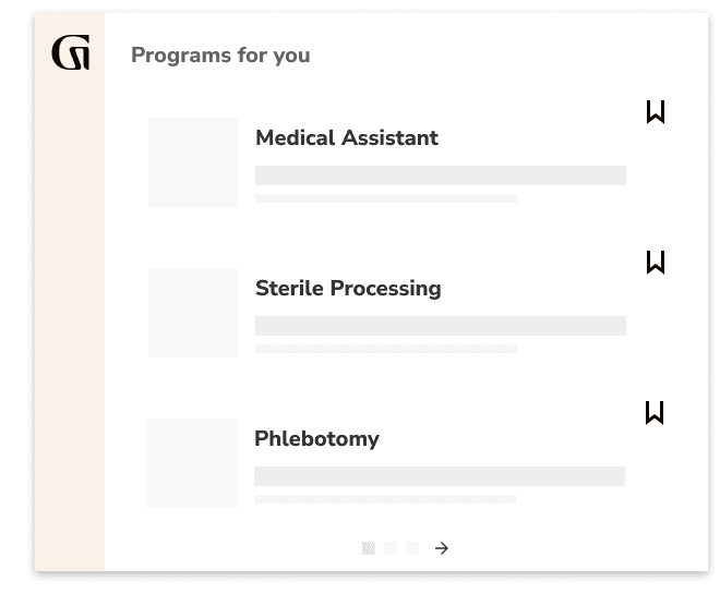 Programs for you: Medical Assistant, Sterile Processing, Phlebotomy