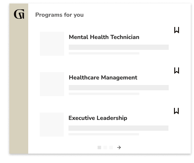 Programs for you: Mental Health Technician, Healthcare Management, Executive Leadership