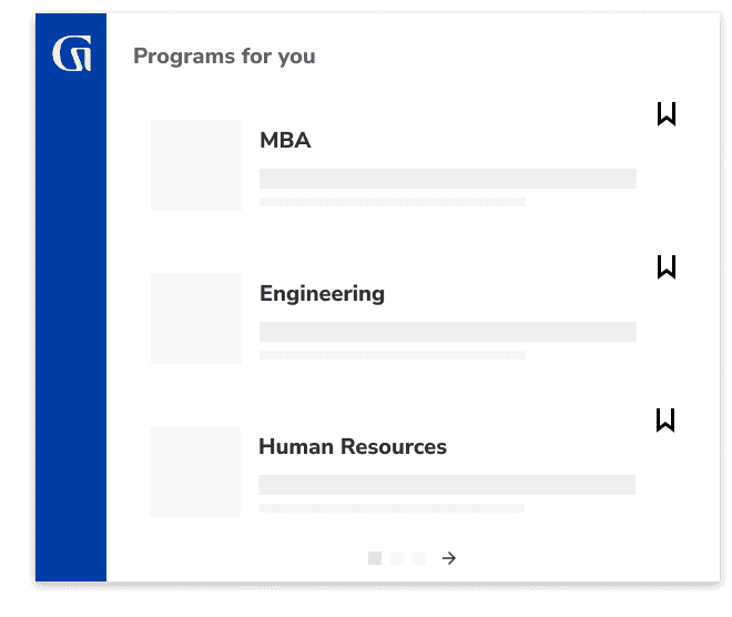 Programs for you: MBA, Engineering, and Human Resources