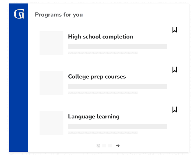 Programs for you: High school completion, College prep, and Language learning