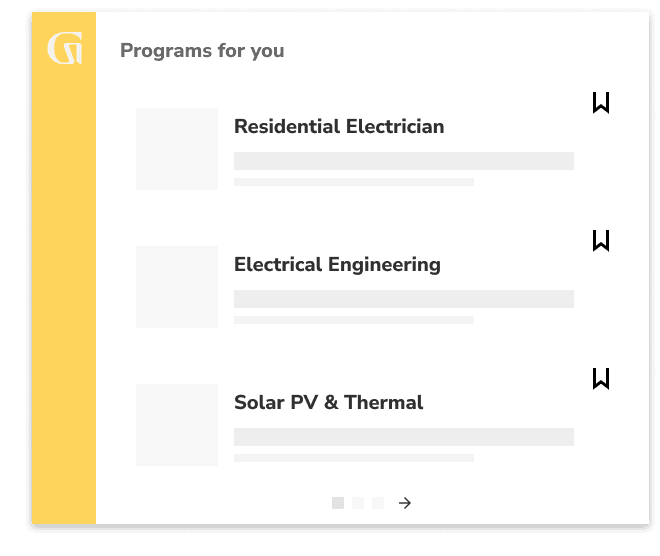 Programs for you including Residential Electrician, Electrical Engineering, Solar PV & Thermal, and more