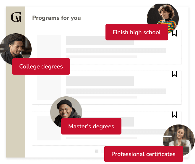 High school completion, college degrees, master's degrees, and professional certificates