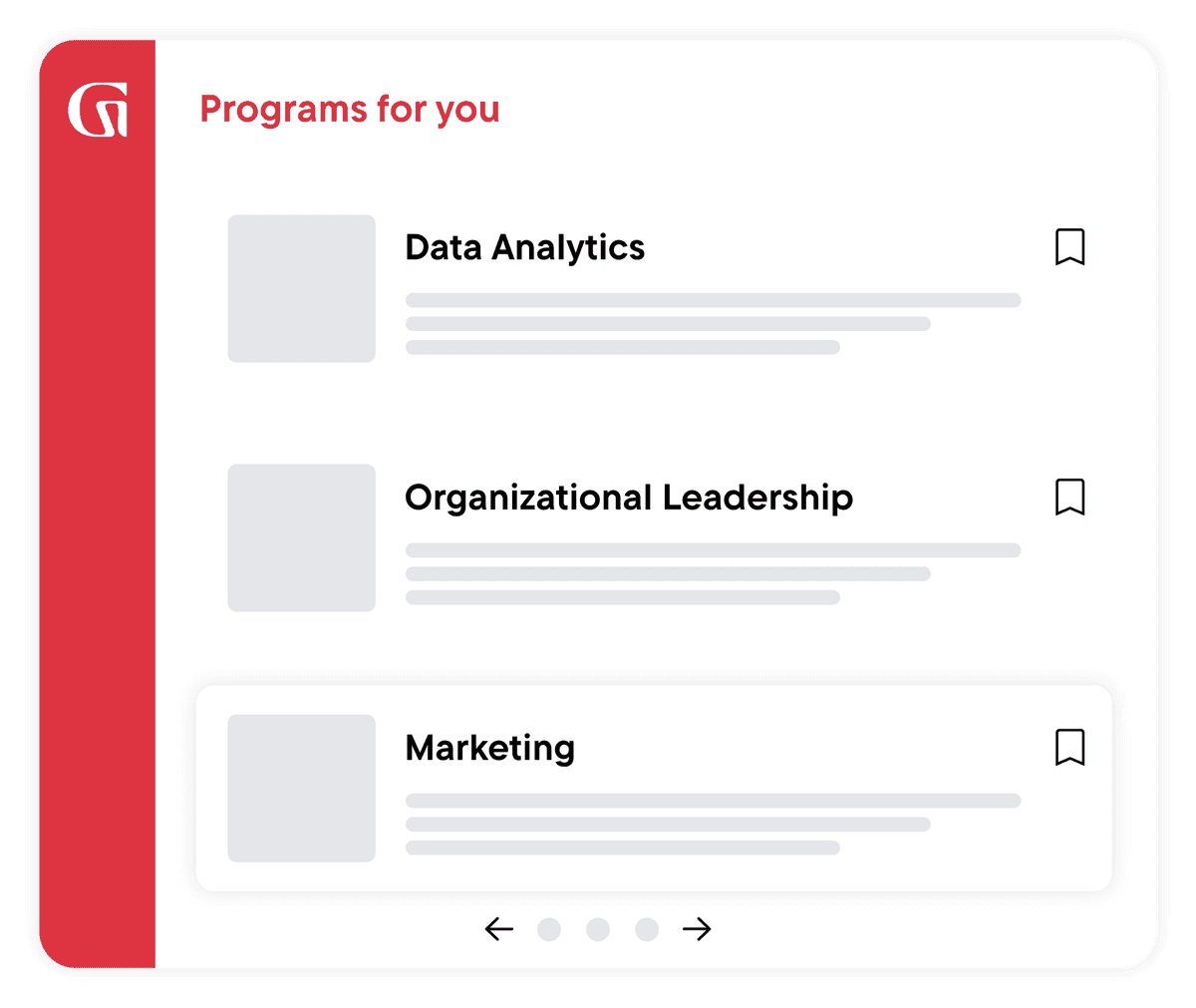 Programs for you: Data Analytics, Organizational Leadership, Marketing