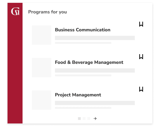 Programs for you Business Communication, Food & Beverage Management, Project Management
