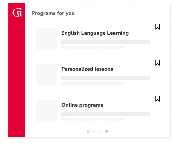 Programs for you: English language learning, personalized lessons, online programs