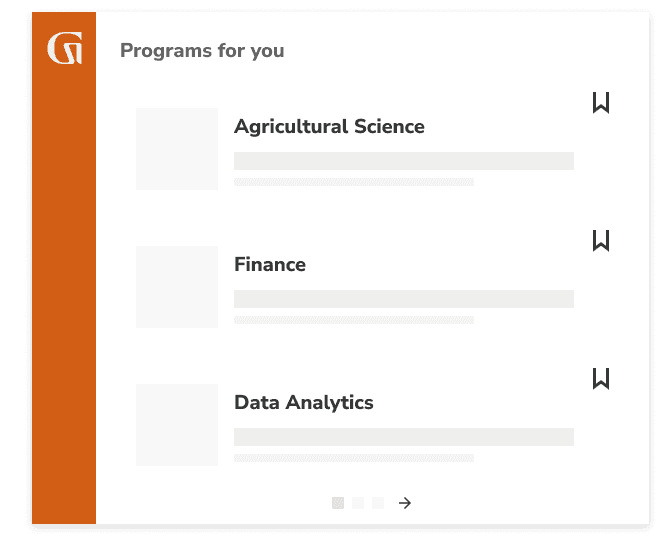 Programs for you: Agricultural Science, Finance, Data Analytics