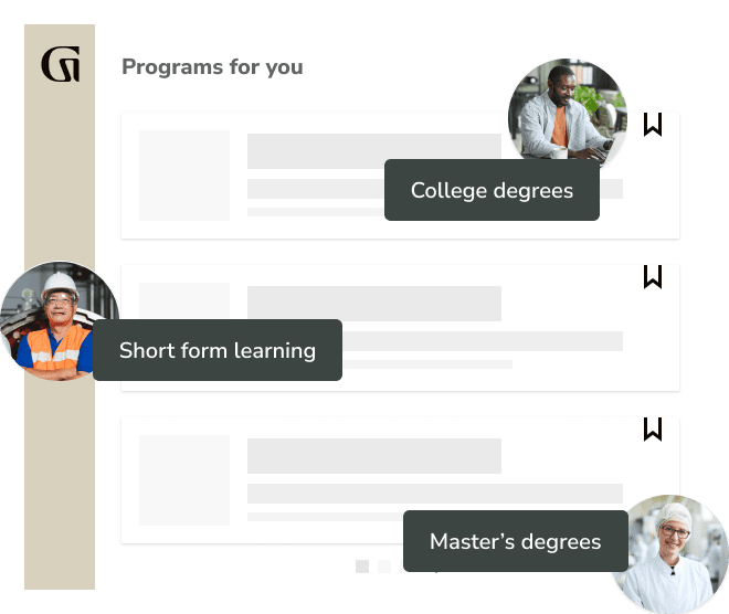 Programs for you to get an undergraduate degree, a master's degree and more.