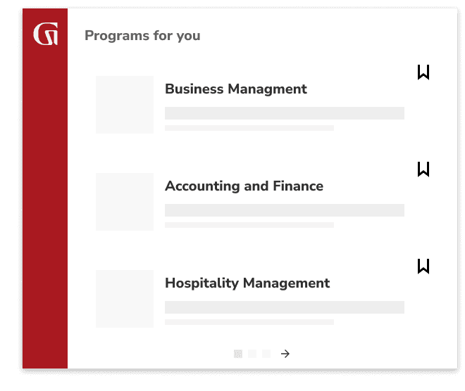 Programs for you include Business Management, Accounting and Finance, and Hospitality Management