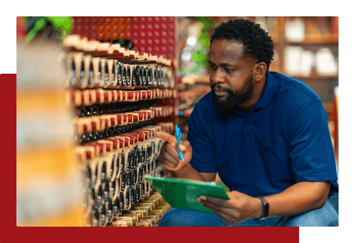 Employee doing stock work