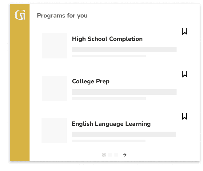 Programs for you: High school completion, College Prep, English language learning