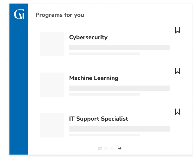 Programs for you: Cybersecurity, Machine Learning, IT Support Specialist
