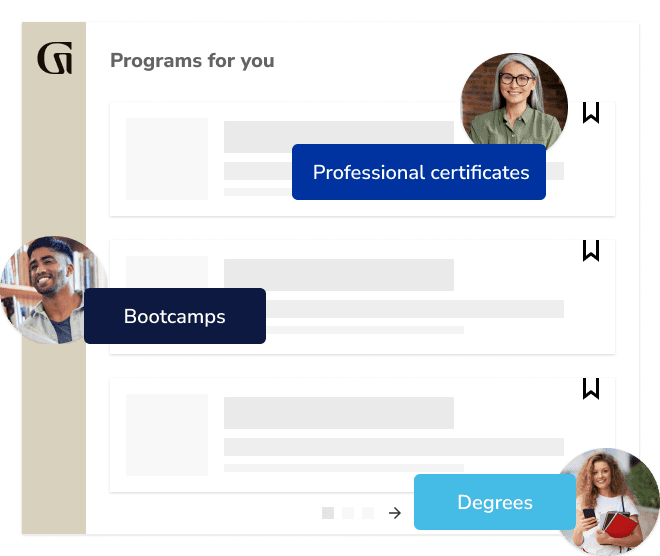 Programs for you: Professional certificates, Bootcamps, Degrees