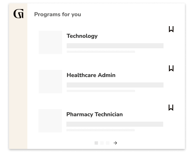 Programs for you: Technology, Healthcare Admin, Pharmacy Technician