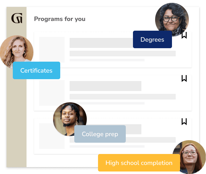 Programs for you: Degrees, Certificates, College Prep, High School Completion