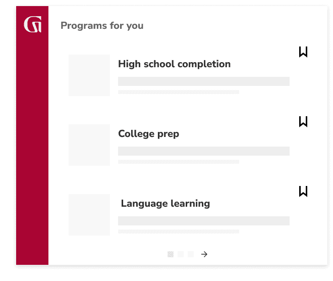 Programs for you: High school completion, College prep, and Language learning