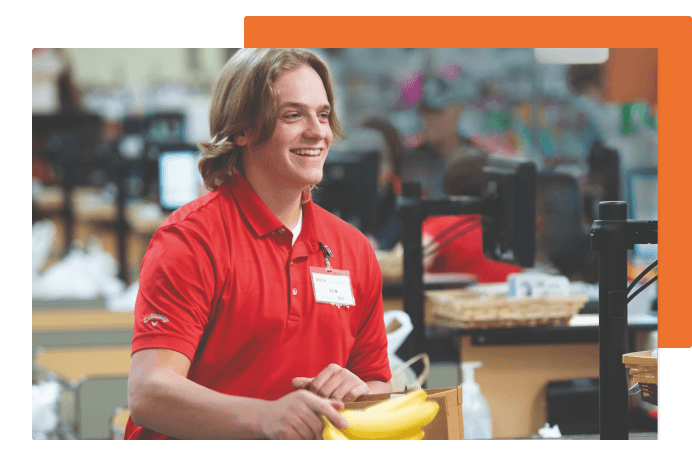 Smiling retail worker