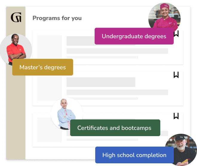 Programs for you: Undergraduate degrees, Master's degrees, Certificates and bootcamps, High school completion