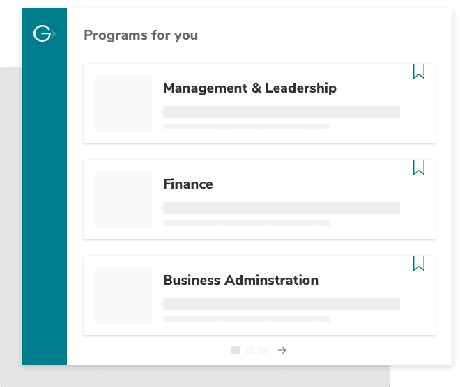 Programs for you: Management & Leadership; Finance; Business Administration